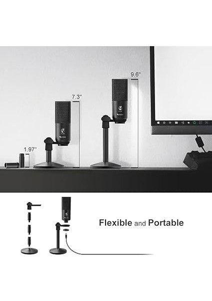Podcast Mikrofon Usb, Kulaklık Izlemeli 3,5 mm Jak ve Takılabilir USB Bağlantı Kablosu, Bilgisayar, Mac/windows Için, Ses Kaydı, Twitch Akışı Twitch/oyun/youtube/discord - K670B modelleri