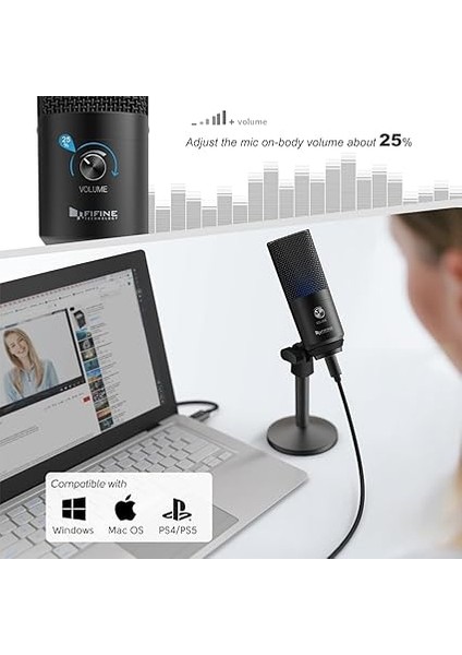 Podcast Mikrofon Usb, Kulaklık Izlemeli 3,5 mm Jak ve Takılabilir USB Bağlantı Kablosu, Bilgisayar, Mac/windows Için, Ses Kaydı, Twitch Akışı Twitch/oyun/youtube/discord - K670B indirimleri