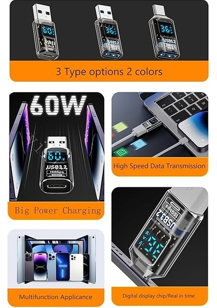 Revolution Type C To USB 3.2 Dönüştürücü 36W Hızlı Şarj 10GBPS Veri Transferi Dijital Ekran Otggm fırsatları