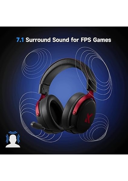 V9 Pro Black Red 7.1 Surround Kablosuz Gaming Kulaklık (Hw-V9-4) modelleri
