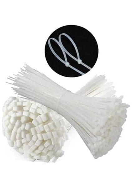 Cırt Kelepçe 100'LÜ Paket Yüksek Dayanıklılık, Çok Amaçlı Naylon Kablo Bağı Beyaz Renk Iç ve Dış Mekan Kullanımı (142 * 2,5) modelleri