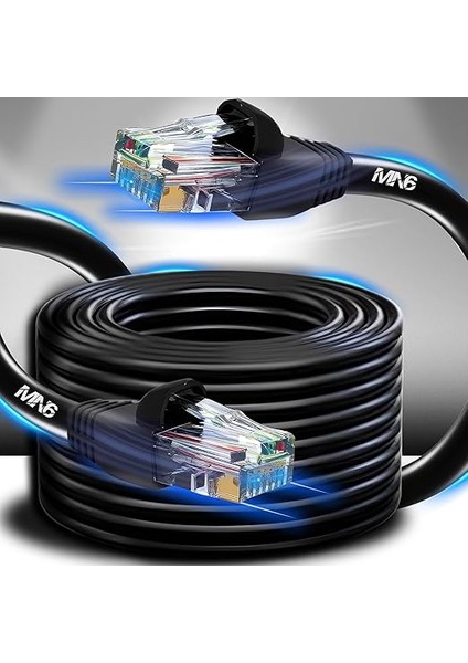 M106 Internet Kablosu 100 Metre/cat6 Iki Kat Korumalı-Utp 0,50MM/100 Metre Internet Bağlantı Kablosu/iç Dış Mekan/ıso 9001 ve 2012 Certified High Pro Cable (Ölçü, Metre, 100)