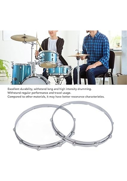 Alaşım Davul Kasnağı, 14 Inç 10 Delikli Davul Çember 10 Pabucu Trampet Çember Kasnak Seti Malzemeleri 2 Adet Seyahat Için 14 Inç Delik fiyatları