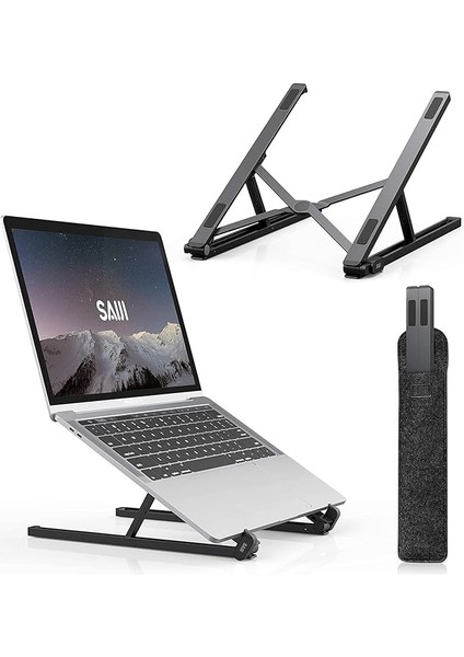 Saiji X2 Taşıma Çantalı Alüminyum Notebook Laptop Standı Siyah
