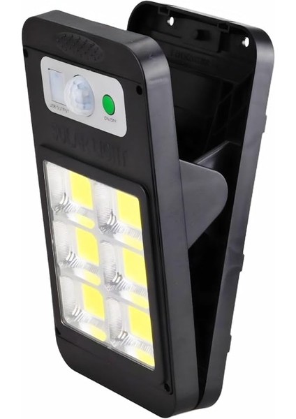 Solar Güneş Enerjili Lamba 6 Cop Beyaz LED Kıskaçlı Sokak Lambası Hareket Sensörlü Su Geçirmez USB Ile Telefon Şarj Özelliği Teras Veranda Bahçe Agaç Patika Garaj Balkon Dekorasyon Aydınlatması indirimleri