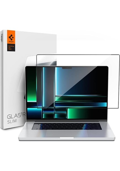 MacBook Pro 14" M2 (2023) / M1 (2021) ile Uyumlu Cam Ekran Koruyucu Tam Kaplayan Glas.tr Slim Full Cover Black - AGL04234