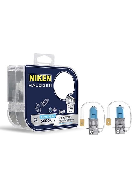 12V H3 55W Beyaz Işık Ampul 5000K, 2 Adet