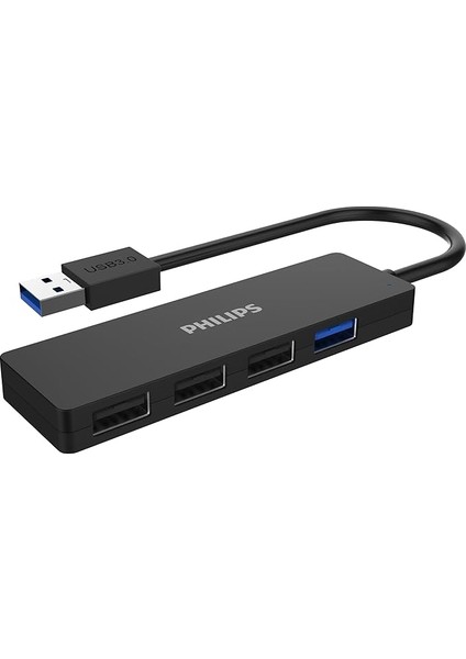 SWR1704 USB Hub 4 Port, 5gbps Veri Aktarımı USB 3.0, 480MBPS Veri Aktarımı USB 2.0 X3, USB Çoklayıcı, Abs Malzeme, Siyah