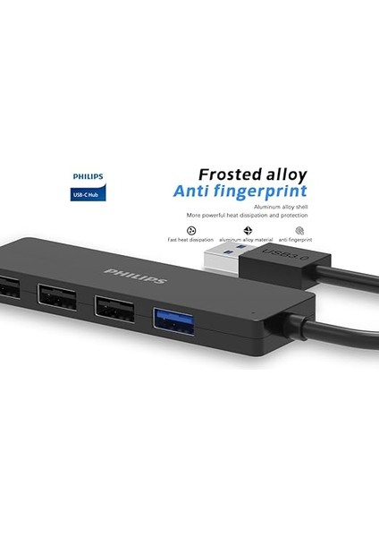 SWR1704 USB Hub 4 Port, 5gbps Veri Aktarımı USB 3.0, 480MBPS Veri Aktarımı USB 2.0 X3, USB Çoklayıcı, Abs Malzeme, Siyah fiyatları