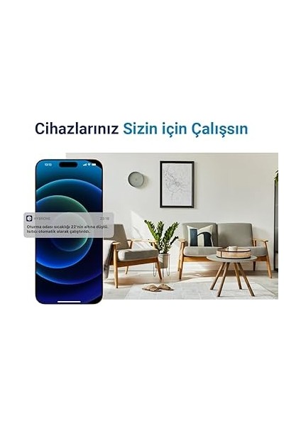 Akıllı Wi-Fi LCD Ekranlı Sıcaklık ve Nem Sensörü, Gerçek Zamanlı Sıcaklık ve Nem Verileri, Uygulama Üzerinden Anında Bildirim fırsatları