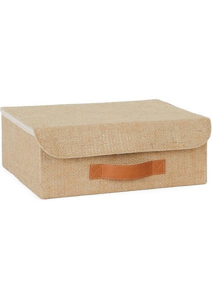 Home Textile Çekmece Içi Jüt Kapaklı Kutu 30 x 23 x 11 cm