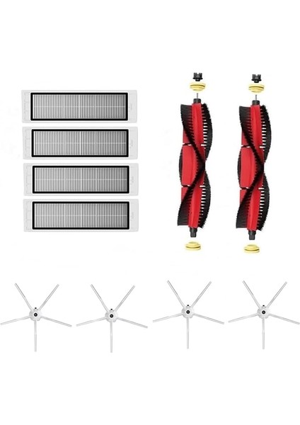 S5 Max, S6, S6 Pure,s6 Maxv Yedek Hepa Filtre,yan Fırça,roborock ile Uyumlu S5 Max, S6, S6 Pure,s6 Maxv Yedek Parça Beyaz Yenileme Seti-10 Parça
