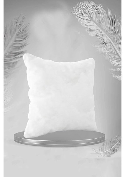 Ölçü Seçenekli Kırlent Iç Yastığı Boncuk Silikonlu Antibakteriyel Yastık Dolgun Dik Iç Dolgu Açık Beyaz 40X40