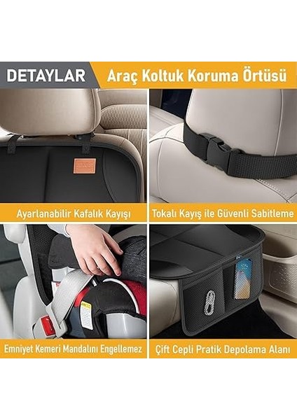 Oto Koltuk Koruyucu Kılıf, Çocuk Oto Koltuğu Için Koruyucu Örtü, Kalın Pedli Araba Araç Koltuk Minderi Su Geçirmez Evcil Hayvan, Kedi Köpek Araç Koltuğu Örtüsü, Siyah fiyatları