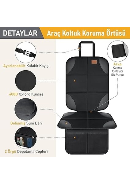 Oto Koltuk Koruyucu Kılıf, Çocuk Oto Koltuğu Için Koruyucu Örtü, Kalın Pedli Araba Araç Koltuk Minderi Su Geçirmez Evcil Hayvan, Kedi Köpek Araç Koltuğu Örtüsü, Siyah fırsatları