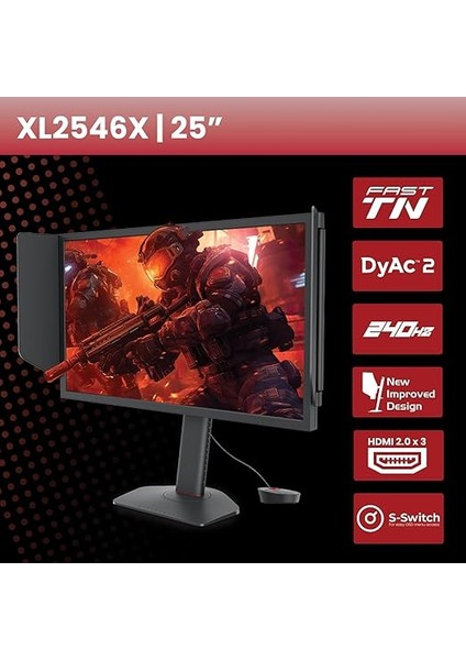 Zowıe XL2546X, 24.5" Inç, Fast Tn Panel, Full Hd (1920 x 1080), 240Hz, Dyac™2, Flicker-Free, Low Blue Light, Vrr, Black Equalizer, Color Vibrance, S Switch, Shield, E-Spor Oyuncu Monitörü fiyatları