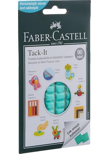 Tack-It Yeşil, 50 Gr, 90 Parça, Yeniden Kullanılabilir Hamur Yapıştırıcı, Sökülebilir ve Iz Bırakmaz modelleri