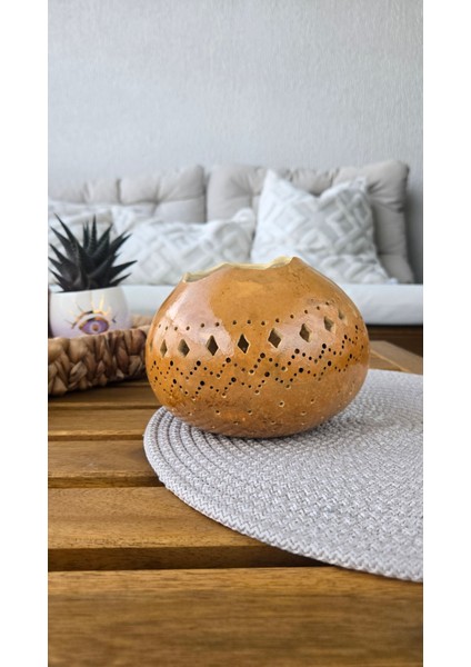 Çiğ Damlası Kabak Lamba Mini Mumluk