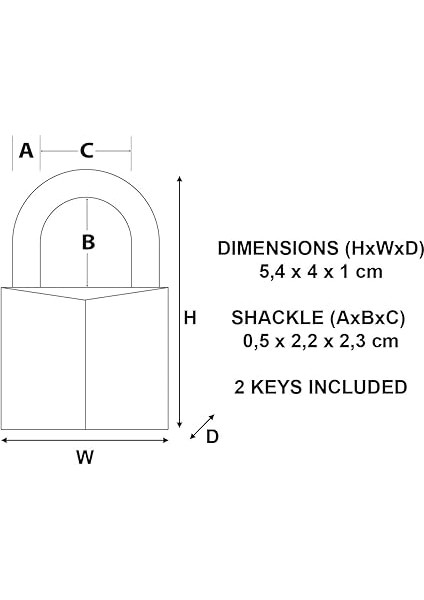Lock CAD40 Magnum Prinç Asma Kilit Anahtarlı, Altın, 5,4 x 4 x 1 cm fırsatları