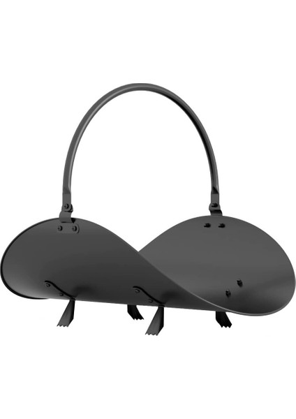 Metal Saplı Şömine Siyah Oval Odunluk Sepeti – 48 × 34 × 35 cm Firewood Basket modelleri