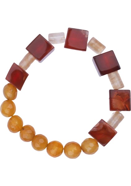 Akik Sıcaklığı ve Sitrin Huzuru Doğal Taş Bileklik