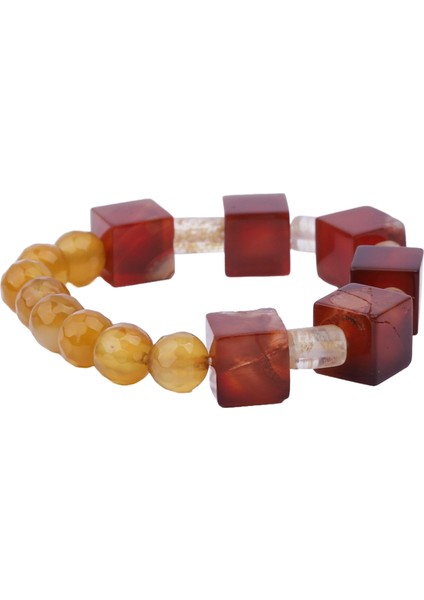 Akik Sıcaklığı ve Sitrin Huzuru Doğal Taş Bileklik fiyatları