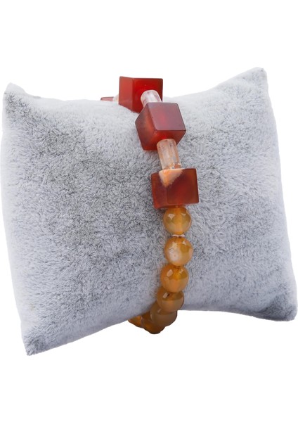 Akik Sıcaklığı ve Sitrin Huzuru Doğal Taş Bileklik modelleri