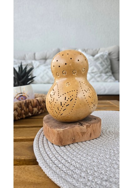 Çiğ Damlası Kabak Lamba Mini Mumluk