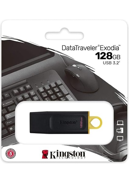 Kingston Datatraveler Exodia 128GB USB Flash Bellek Usb3.2 Gen1 (Black + Yellow) DTX/128GB indirimleri