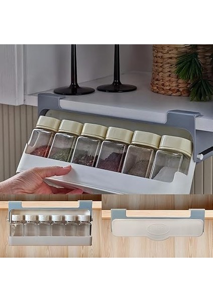 Raf Altı 6'lı Baharatlık, Raf Altına Geçen Yer Kaplamayan Baharat Organizeri indirimleri