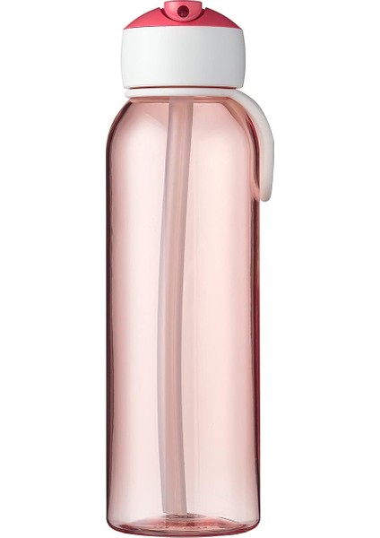 – Pipetli Içecek Şişesi Campus Flip-Up 500 ml Pembe – Çocuklar Için Pipetli Su Şişesi – Gazlı Asitlere Uygundur – Sızdırmaz