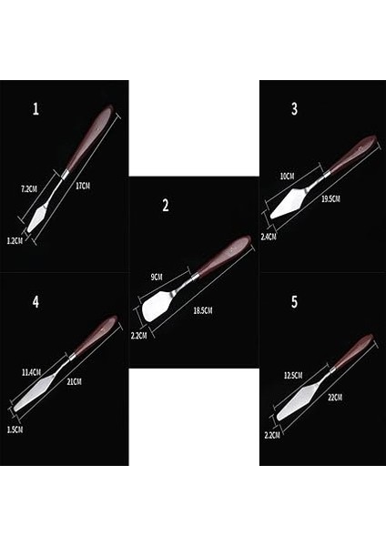 5 Parça Palet Bıçağı Boyama Araçları, Yağlıboya Karıştırma Kazıyıcı, Paslanmaz Çelik Boyama Bıçak Seti, Boya Sanatı Renk Karıştırma Için Plastik Saplı Sanat Spatula Bıçakları fiyatları