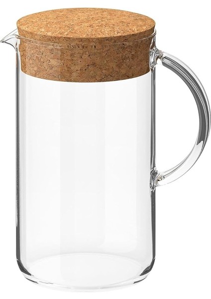 Kapaklı Sürahi 22 x 18 x 12 Cm, Şeffaf Cam