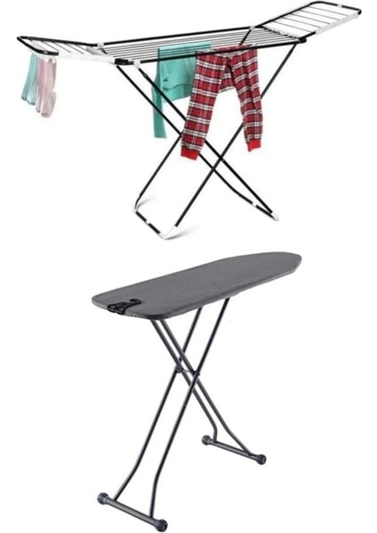 White Kurutma Askısı Çamaşırlık ve Gigi Dolap Içi Ütü Masası KMU17009-19 - UBS15024