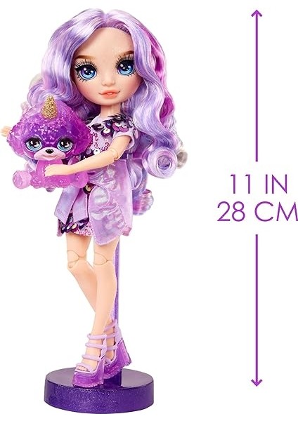 Rainbow High Violet Parlak Slime ve Evcil Hayvan Serisi Bebeği modelleri