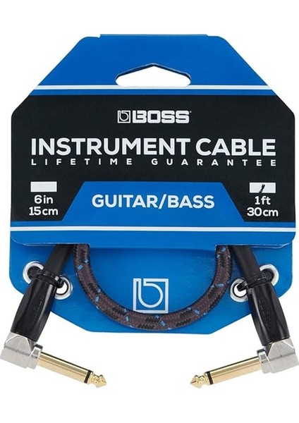 BIC-1AA Studio Grade Instrument Cable, Patch/pedal Kablosu, Sağ Açılı 1/4 Inç Konnektörler, 1 Ft/30 cm Uzunluk modelleri