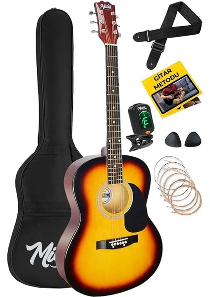 RG-530SB Kaliteli Gün Batımı 40 Inç Akustik Gitar Seti 4/4 Yetişkin