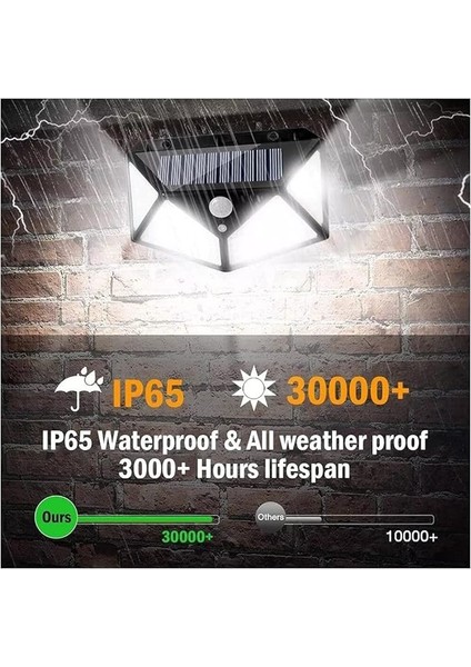 4 Adet Solar Güneş Enerjili Hareket Sensörlü 4 Taraflı Bahçe Garaj Ev Aydınlatma Lambası modelleri