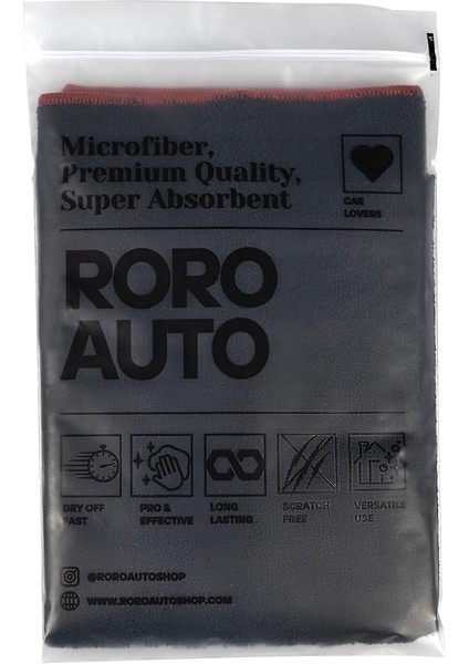 Auto Uludağ Mikrofiber Araç Kurulama Bezi 60X90 Siyah