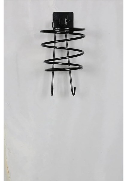 Banyo Siyah Kare Fön Makinesi Askısı Saç Kurutma Makinesi Tutacağı Yapışkanlı