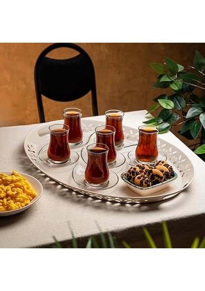 Metal Lalin Tepsi, Metal Tepsi, Servis Tepsisi, Romantik Tepsi, Büyük Tepsi, Çay Kahve Tepsisi Krem fiyatları