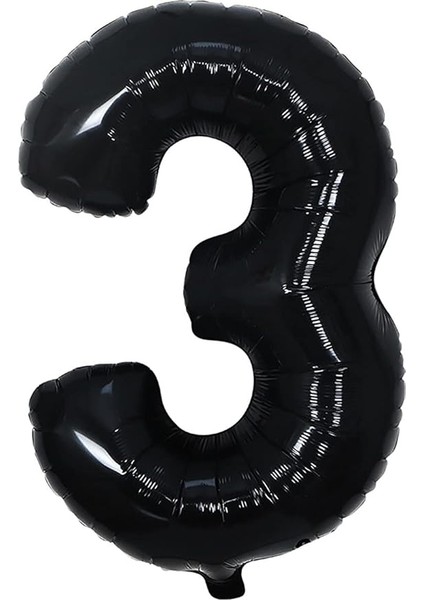 Balon Siyah 3 Rakamı 34 Inç 80 cm