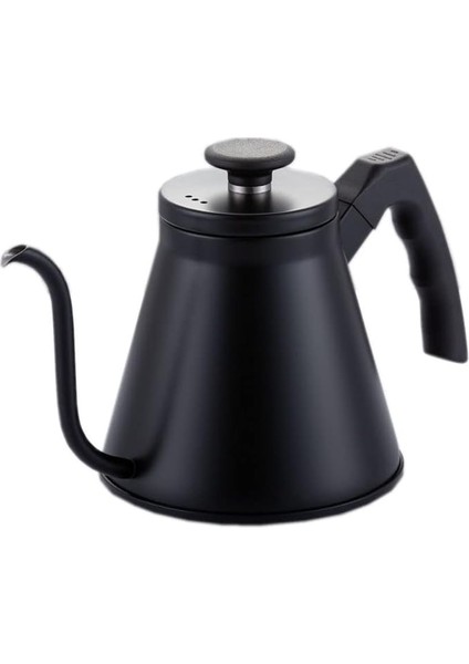 Barista Kahve Gooseneck Kettle - Çelik Kahve Demleme Dripper Kettle - Indüksiyonlu - Paslanmaz Çelik - Siyah, Slim - 1200 ml