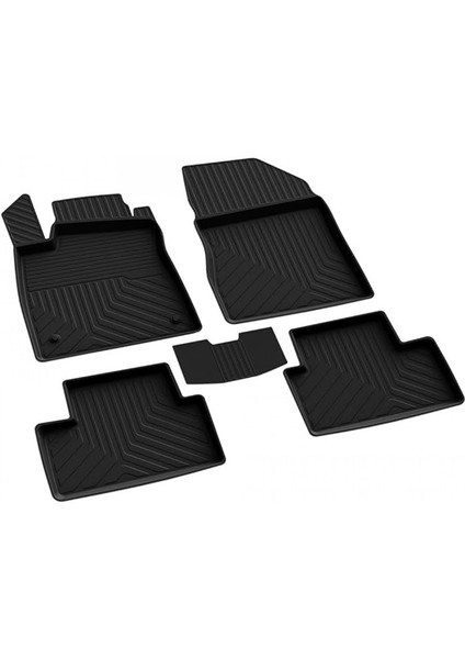 Autoaccessories Renault Clio 5 ile Uyumlu 4d Havuzlu Kauçuk Paspas 2019 ve Üstü