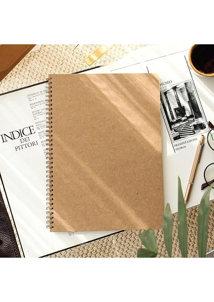 Kraft Karton Kapak 70 Yaprak 110 Gram Düz Çizgisiz Not Defteri