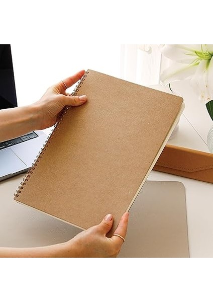 Kraft Karton Kapak 70 Yaprak 110 Gram Düz Çizgisiz Not Defteri modelleri