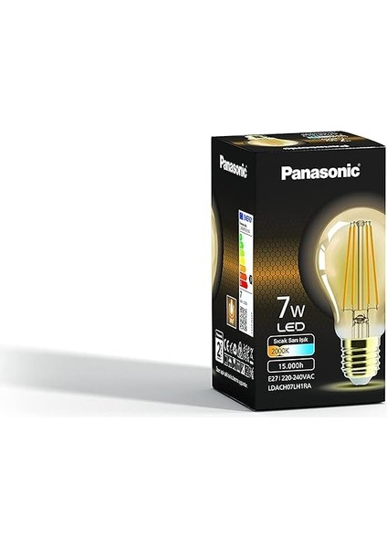 E27 Fil Lamba, Sarı Işık 7W 630LM 2000K Gold fiyatları