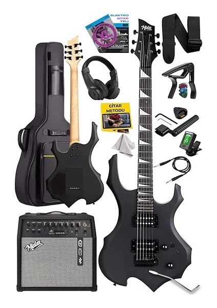 FORCE-AMP50 Üst Seviye 50 Watt Amfili Elektro Gitar H-H Profesyonel Full Set Aksesuarlı fiyatları
