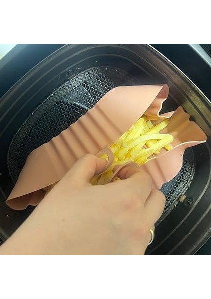 Renkli Isıya Dayanıklı Yıkanılabilir Silikon Fırın ve Airfryer Kare Model Pişirme Matı 20 cm (Gri) indirimleri
