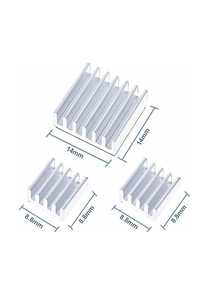 Adet Aluminyum Metal Soğutucu Blok Raspberry Pi Termal Etiket Gümüş Renk Radyatör Amfi LED Entegre VGA Ram Memory Cpu Gpu Transistör Peltier Isı Düşürücü fiyatları